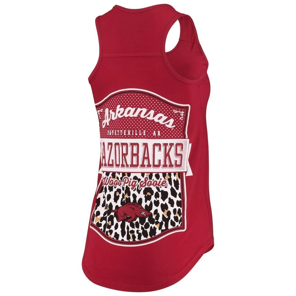 Cheapest π₯° Women's Pressbox Cardinal Arkansas Razorbacks Sanders Animal Print Tank Top β - Image 4