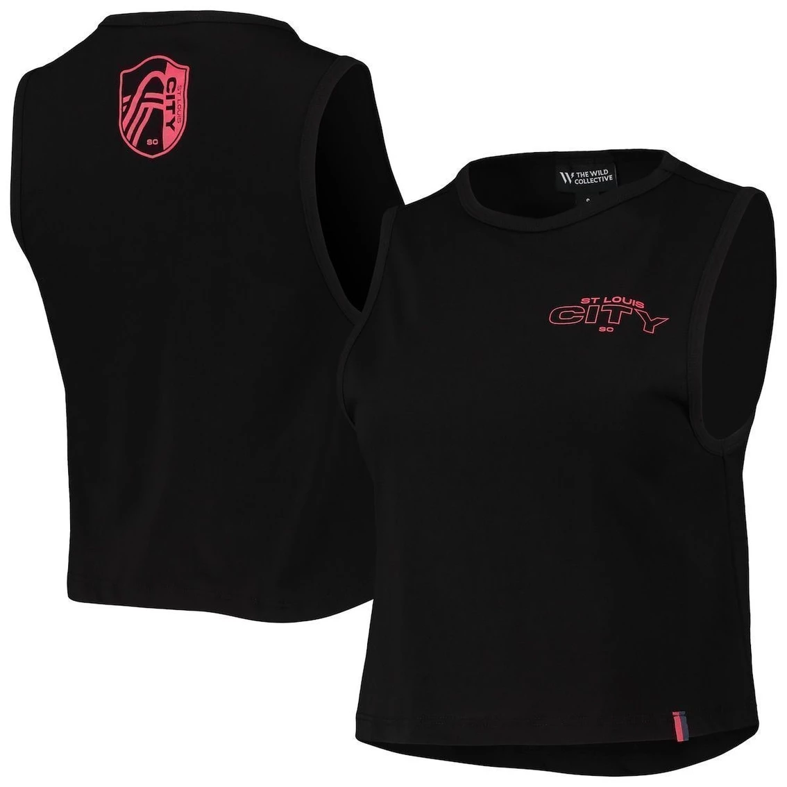 Cheapest β¨ Women's The Wild Collective Black St. Louis City SC Crop Muscle Tri-Blend Tank Top π - Image 2