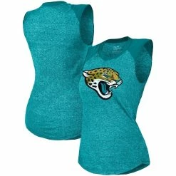 Deals ✔️ Women's Majestic Threads Teal Jacksonville Jaguars Retro Tri-Blend Raglan Muscle Tank Top ⭐