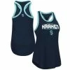 Outlet 😀 Women's G-III Sports By Carl Banks Deep Sea Blue Seattle Kraken Showdown Slub Racerback Tank Top 🌟