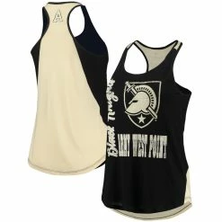 Cheap β¨ Women's Colosseum Black/Gold Army Black Knights George Glass 2-Hit Scoop Neck Racerback Tank Top βοΈ