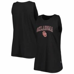 Coupon 🎁 Women's Champion Black Oklahoma Sooners Arch Logo Tank Top 👏