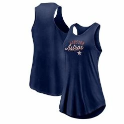 Best deal β€οΈ Women's Fanatics Branded Navy Houston Astros Simplicity Swing Racerback Scoop Neck Tank Top π