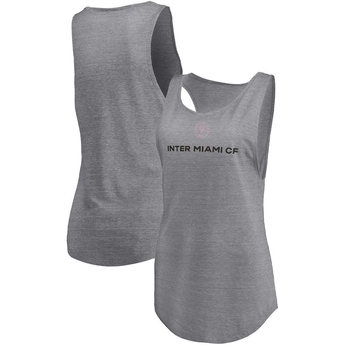 Best reviews of π Women's Fanatics Branded Heathered Gray Inter Miami CF Quality Time Open Scoop Neck Tri-Blend Tank Top π