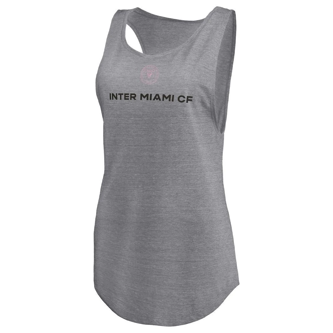 Best reviews of π Women's Fanatics Branded Heathered Gray Inter Miami CF Quality Time Open Scoop Neck Tri-Blend Tank Top π - Image 3
