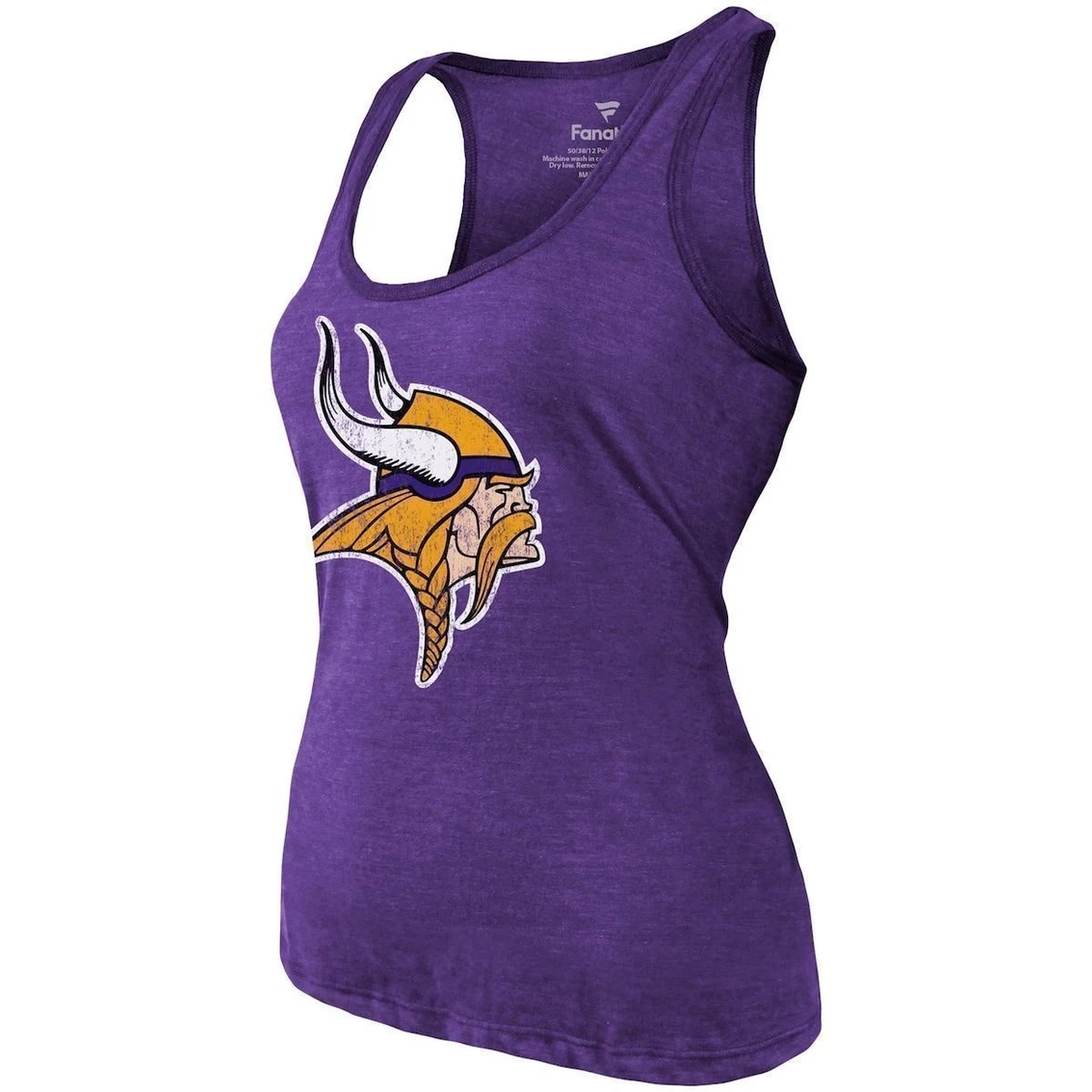 Wholesale π Women's Majestic Threads Justin Jefferson Heathered Purple Minnesota Vikings Name & Number Tri-Blend Tank Top π - Image 3