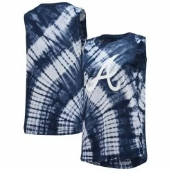 Best deal 😀 Women's Touch Navy Atlanta Braves Money Ball Tie-Dye Tank Top ✨