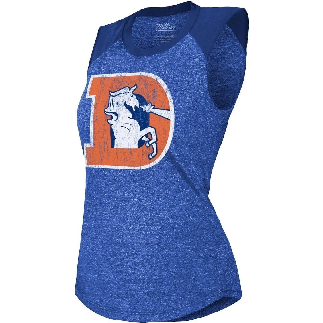 Cheapest βοΈ Women's Majestic Threads Royal Denver Broncos Retro Tri-Blend Raglan Muscle Tank Top π₯ - Image 3