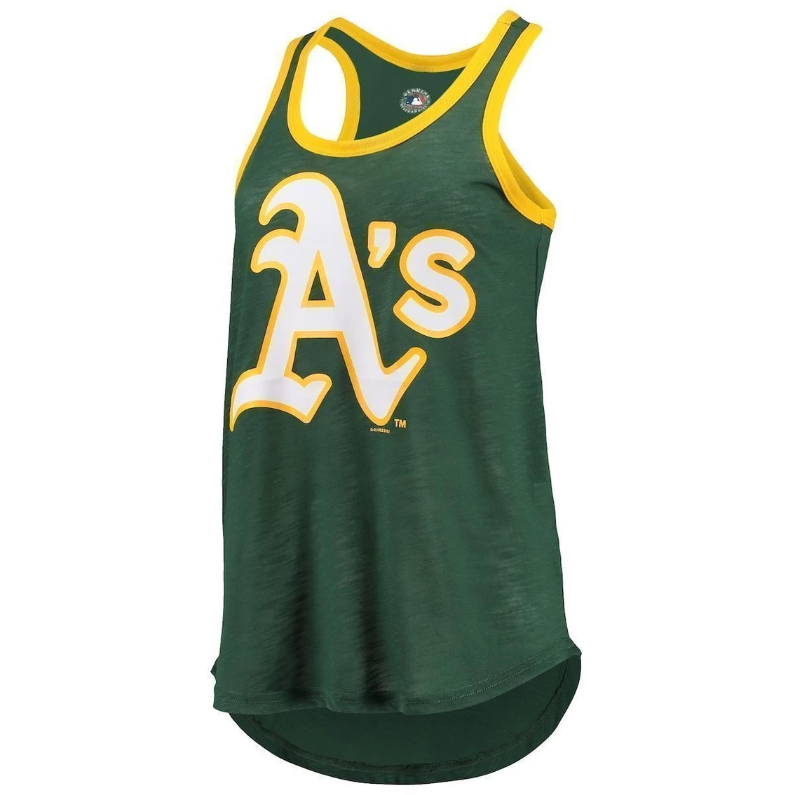 Budget π Women's G-III 4Her By Carl Banks Green Oakland Athletics Tater Burnout Racerback Tank Top π - Image 3