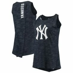 Budget 🛒 Women's New Era Navy New York Yankees Space Dye Back-Knot Tank Top 🔔