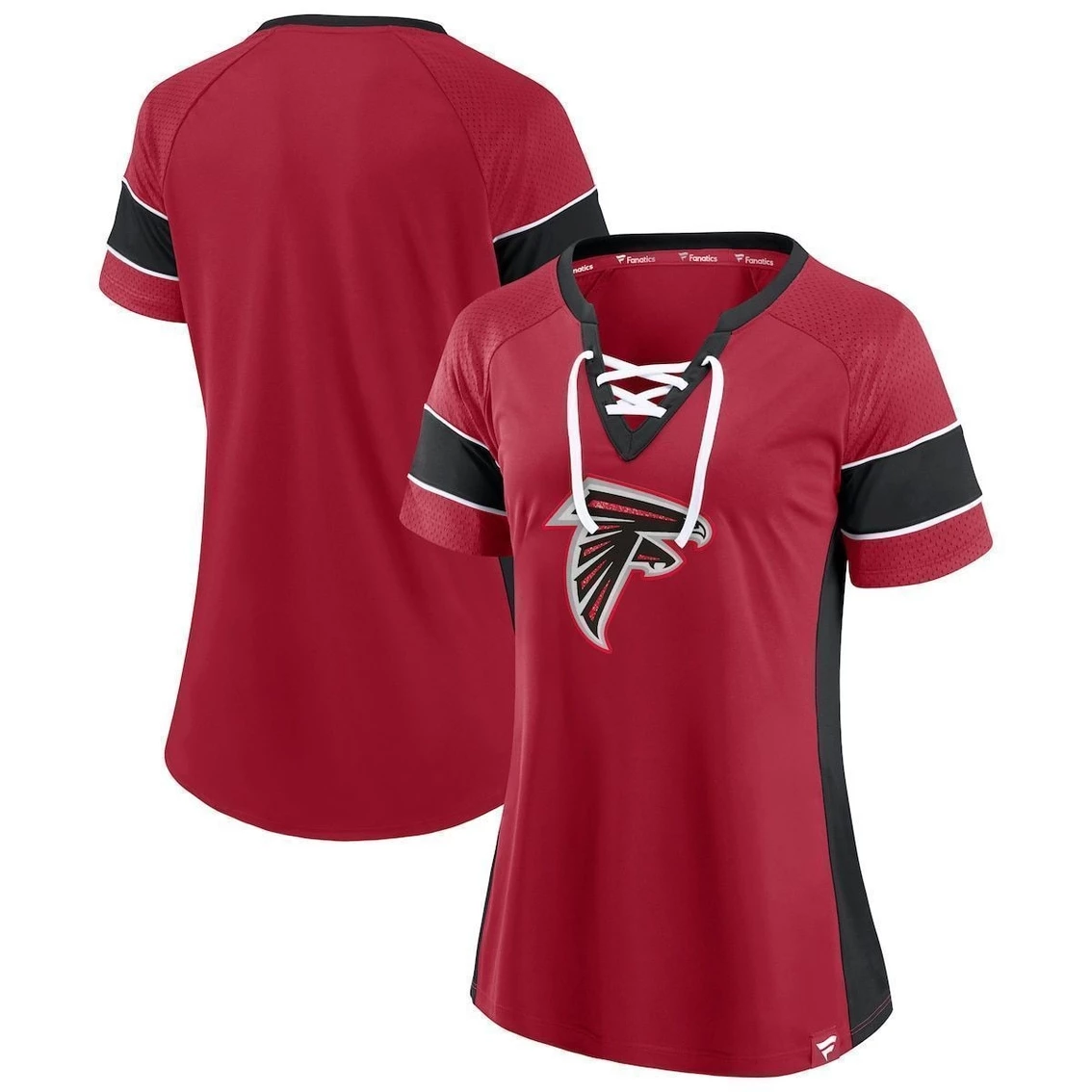 Cheapest π Women's Fanatics Branded Red/Black Atlanta Falcons Team Draft Me Lace-Up Raglan T-Shirt π§¨