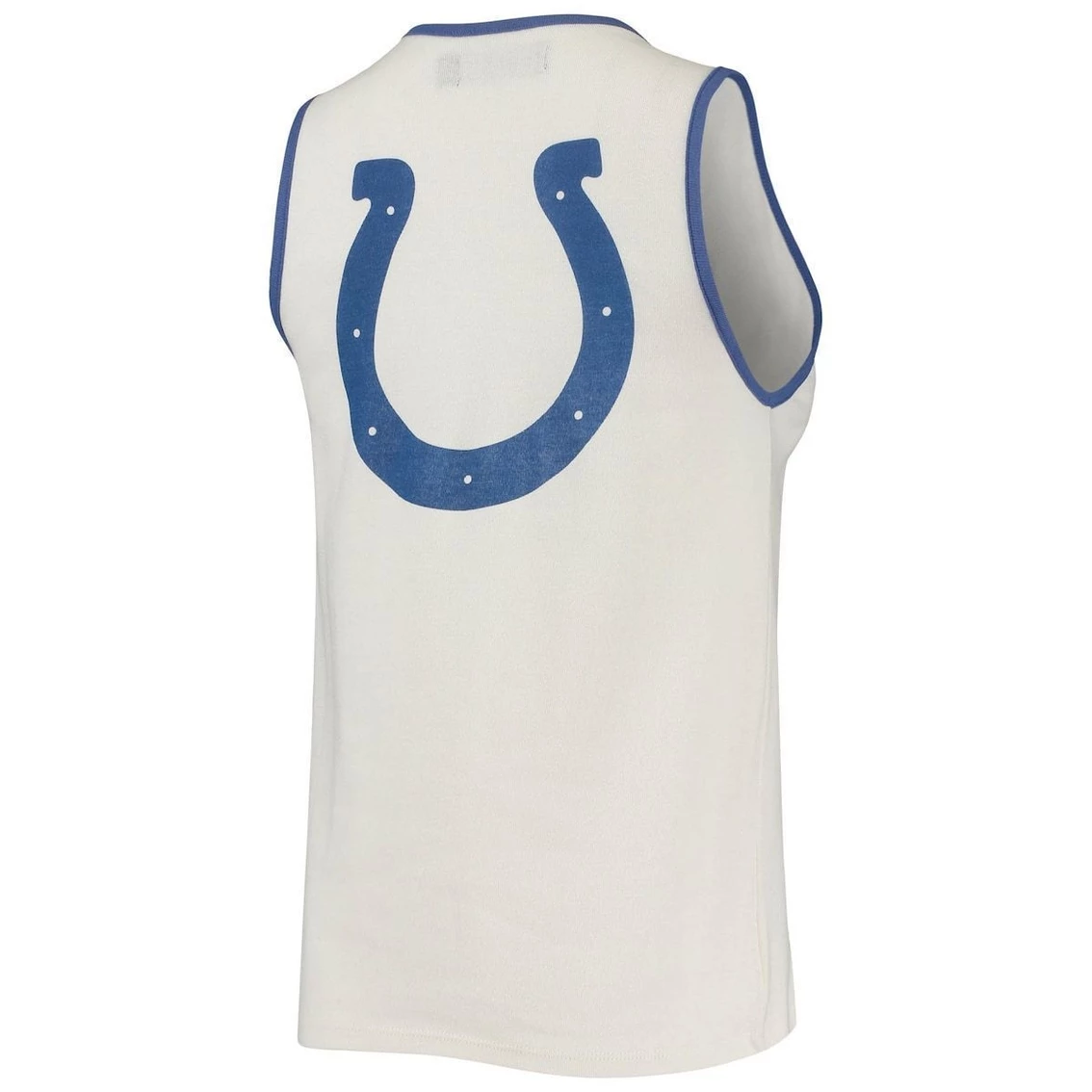 Cheap π Women's Junk Food White/Royal Indianapolis Colts Throwback Pop Binding Scoop Neck Tank Top π - Image 4