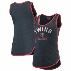 Top 10 😍 Women's New Era Heathered Navy Minnesota Twins Contrast Binding Scoop Neck Tank Top 🧨