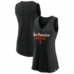 Hot Sale 🎉 Women's Fanatics Branded Black San Francisco Giants Iconic V-Neck Tank Top ⭐