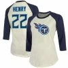 Buy ⭐ Majestic Threads 👩 Women's Fanatics Branded Derrick Henry Cream/Navy Tennessee Titans Player Raglan Name & Number 3/4-Sleeve T-Shirt 🔥
