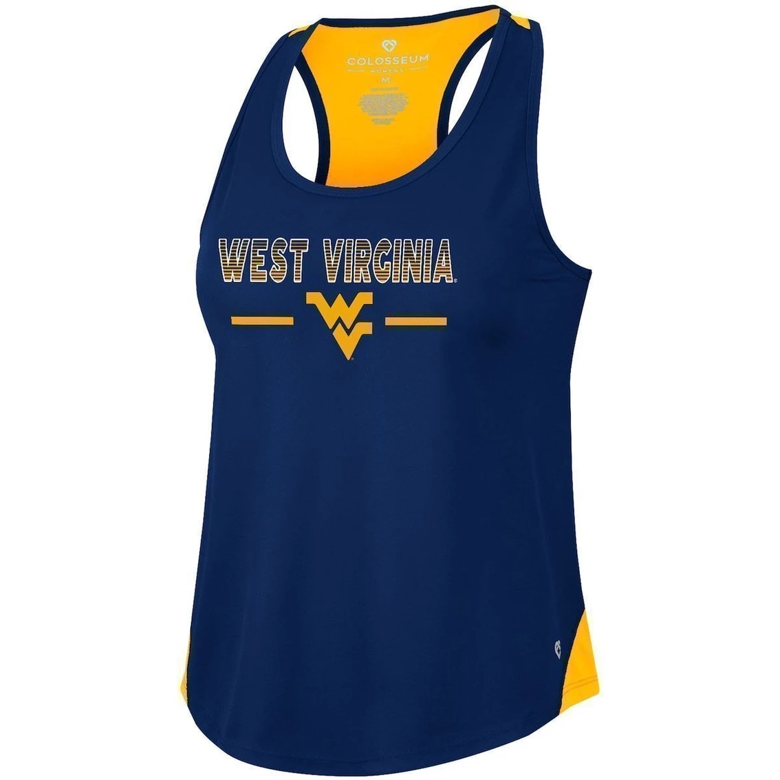 Best Pirce π Women's Colosseum Navy West Virginia Mountaineers Sachs 2-Hit Scoop Neck Racerback Tank Top β - Image 3