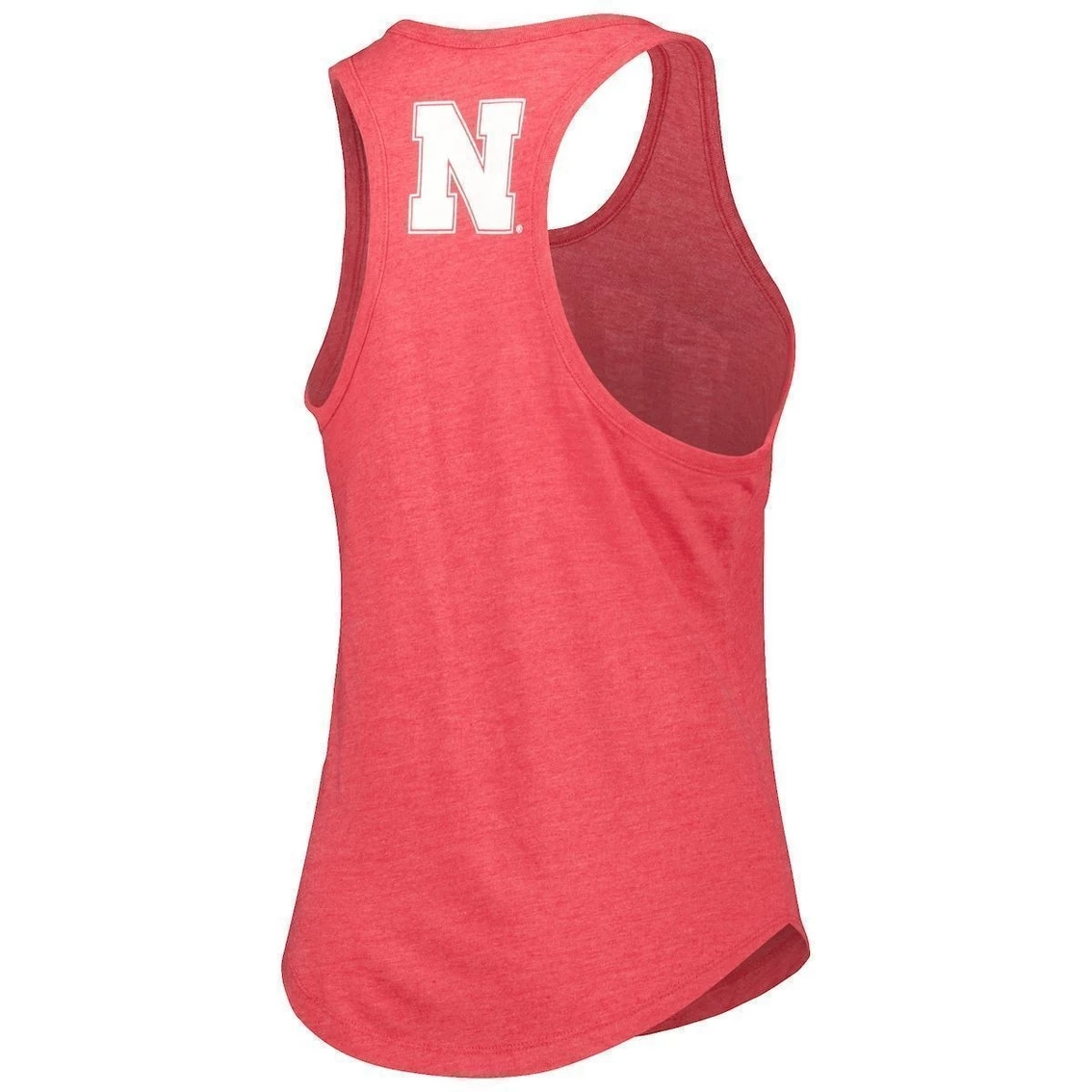 Wholesale π Women's League Collegiate Wear Heather Scarlet Nebraska Huskers Two-Hit Intramural Tri-Blend Scoop Neck Racerback Tank Top β¨ - Image 4