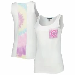 Top 10 🔥 Women's Refried Apparel White Chicago Cubs Tie-Dye Tank Top 😀