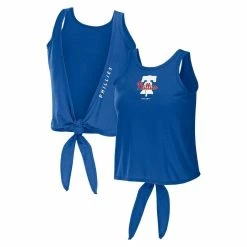 Flash Sale π Women's WEAR By Erin Andrews Royal Philadelphia Phillies Open Back Twist Tie Tank Top π―