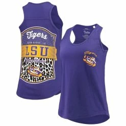 Hot Sale 😀 Women's Pressbox Purple LSU Tigers Sanders Animal Print Tank Top 🎁