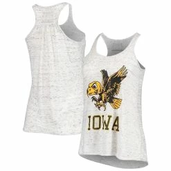 Outlet ⌛ Women's Homefield Ash Iowa Hawkeyes Vintage Racerback Tank Top ✔️