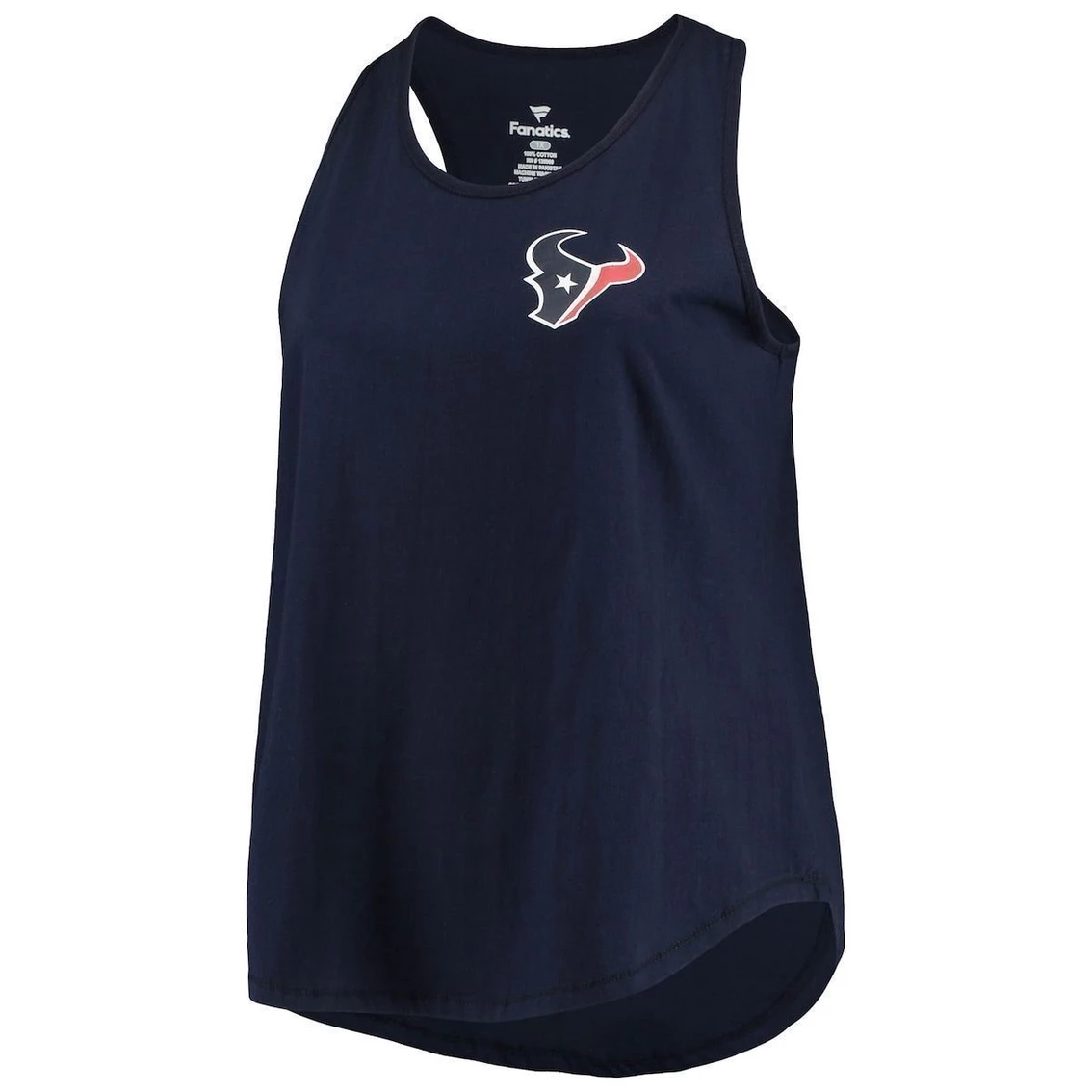 Best Sale 𧨠Women's Fanatics Branded Navy Houston Texans Plus Size Racerback Scoop Neck Tank Top π - Image 3