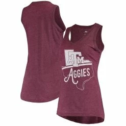 Best deal ✨ Women's Pressbox Maroon Texas A&M Aggies Ferris Melange V-Neck Tank Top ⭐