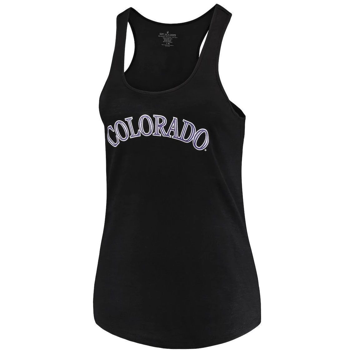Outlet β Women's Soft As A Grape Black Colorado Rockies Plus Size Swing For The Fences Racerback Tank Top π - Image 3