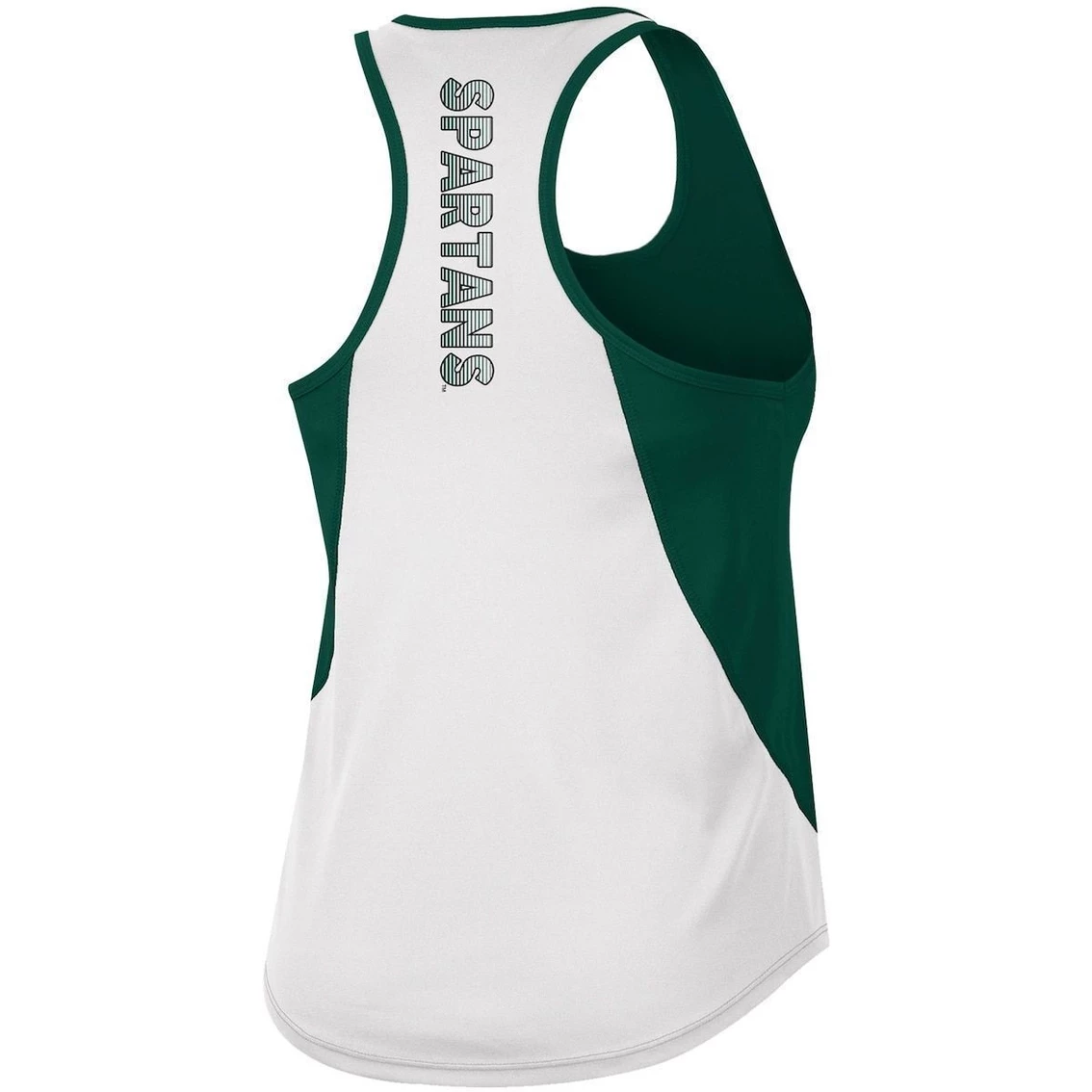 Hot Sale 𧨠Women's Colosseum Green Michigan State Spartans Sachs 2-Hit Scoop Neck Racerback Tank Top π - Image 4