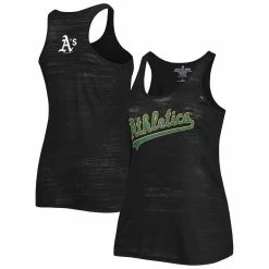 Cheapest 💯 Women's Soft As A Grape Black Oakland Athletics Plus Size Swing For The Fences Tri-Blend Racerback Tank Top 🔔