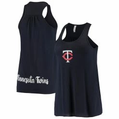 Promo β€οΈ Women's Soft As A Grape Navy Minnesota Twins Front & Back Tank Top π
