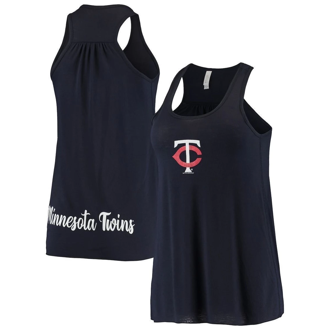 Promo β€οΈ Women's Soft As A Grape Navy Minnesota Twins Front & Back Tank Top π