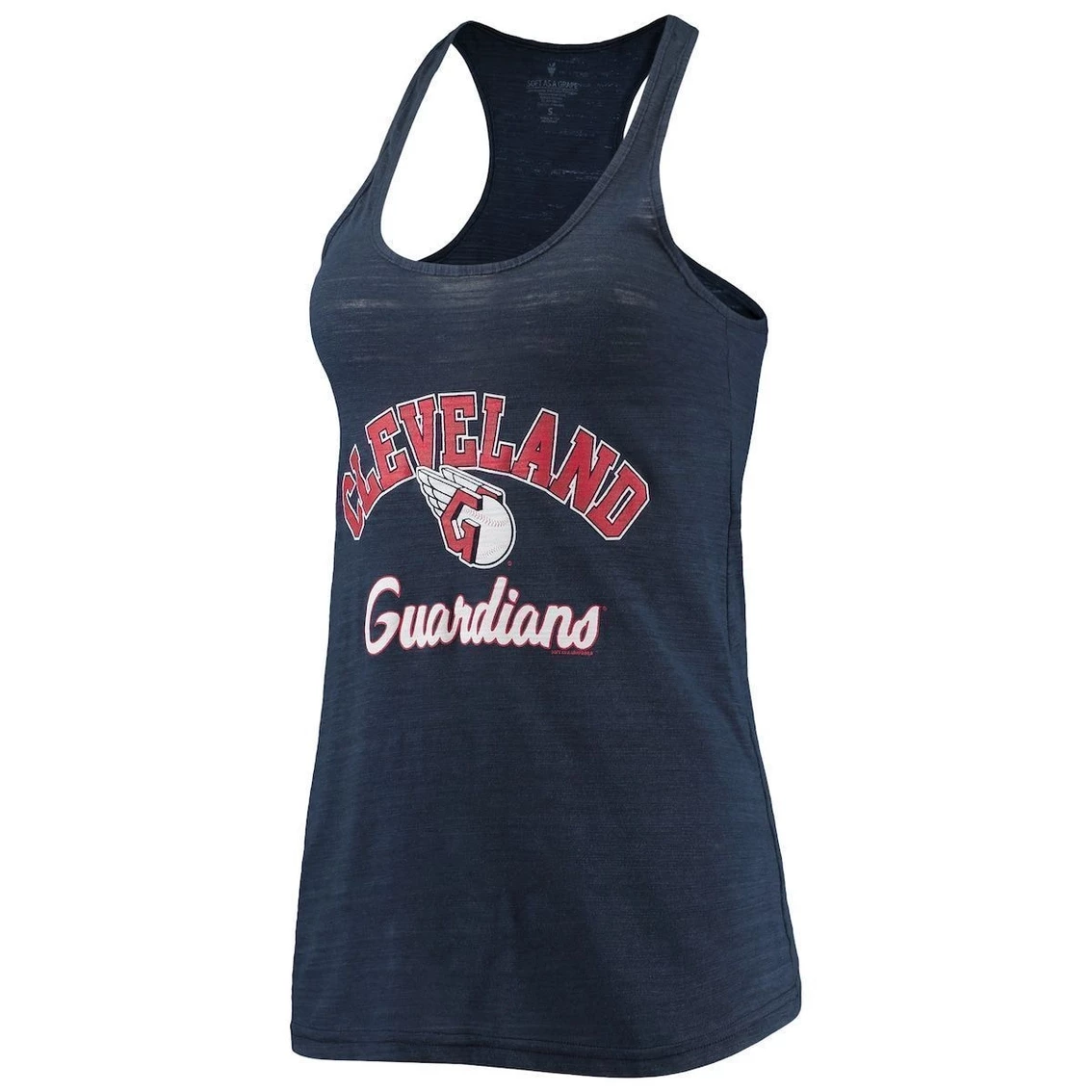 Best Sale β Women's Soft As A Grape Navy Cleveland Guardians Multicount Racerback Slub Scoop Neck Tri-Blend Tank Top π - Image 3