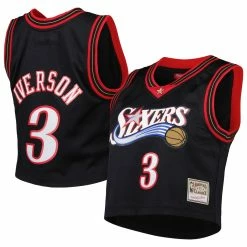 Best reviews of π― Women's Mitchell & Ness Allen Iverson Black Philadelphia 76ers 2000 Hardwood Classics Crop Player Tank Top π