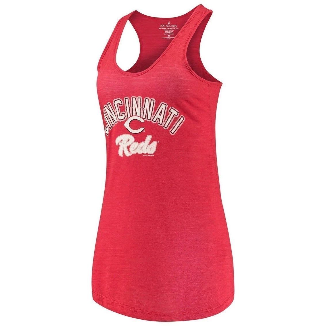 Outlet π Women's Soft As A Grape Red Cincinnati Reds Multicount Racerback Tank Top β€οΈ - Image 3
