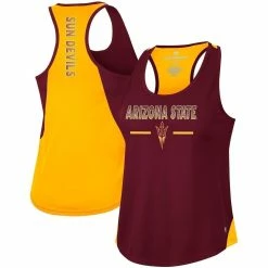 Top 10 👍 Women's Colosseum Maroon Arizona State Sun Devils Sachs 2-Hit Scoop Neck Racerback Tank Top 👍