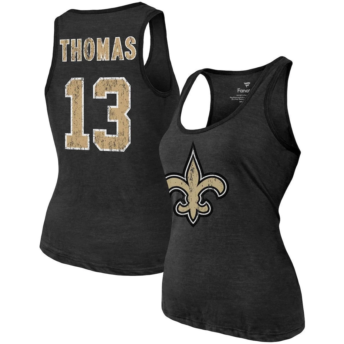 Brand new π Majestic Threads π© Women's Fanatics Branded Heathered Black New Orleans Saints Name & Number Tri-Blend Tank Top βοΈ
