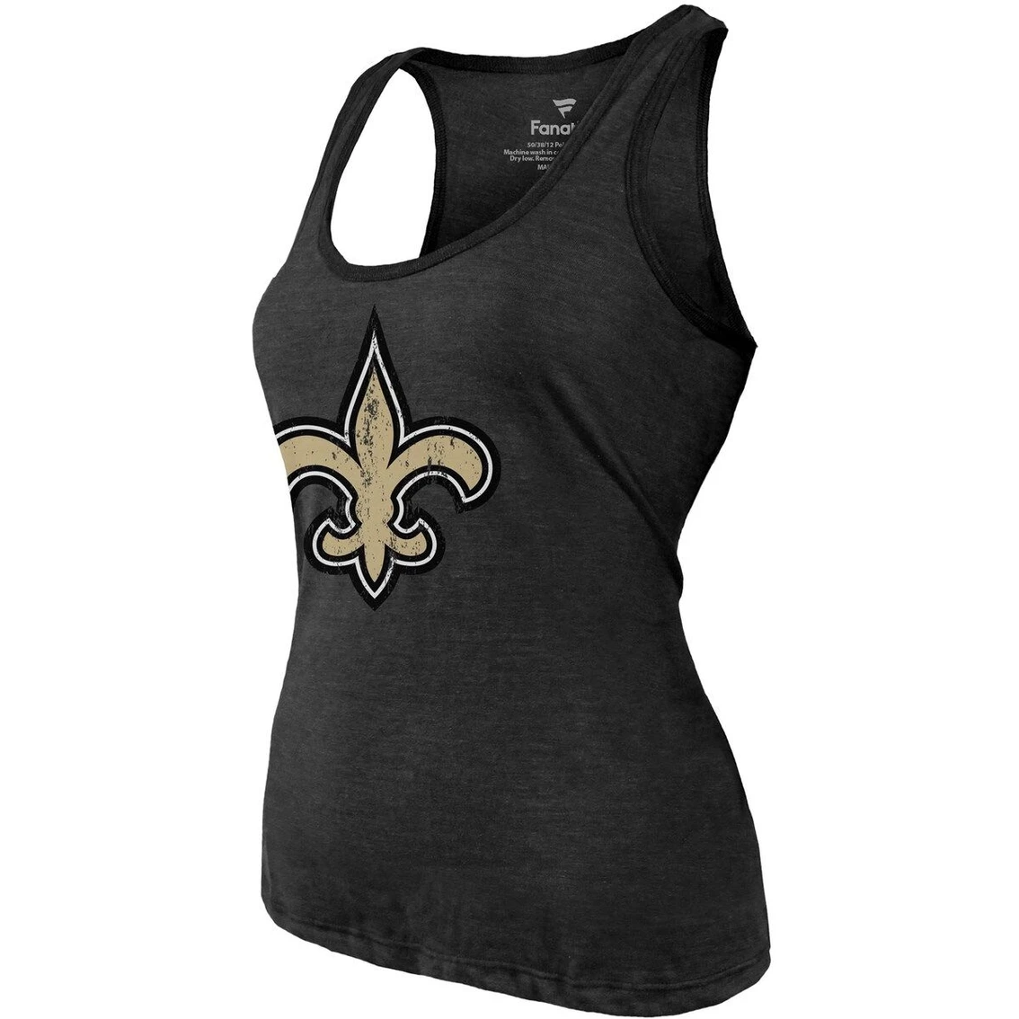 Brand new π Majestic Threads π© Women's Fanatics Branded Heathered Black New Orleans Saints Name & Number Tri-Blend Tank Top βοΈ - Image 3