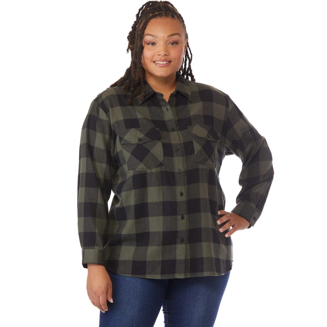 Top 10 π JW Plus Size Buffalo Plaid Woven Top π - Image 2
