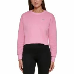 Buy β€οΈ DKNY Sport Metallic Logo Cropped Pullover Top π§¨