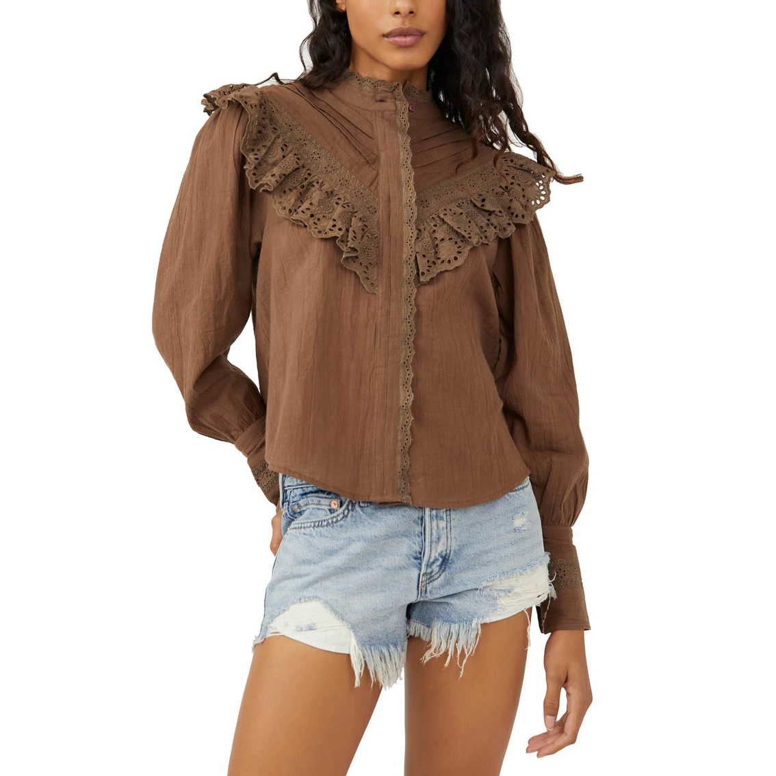 Discount β€οΈ Free People Hit The Road Button Top π - Image 2