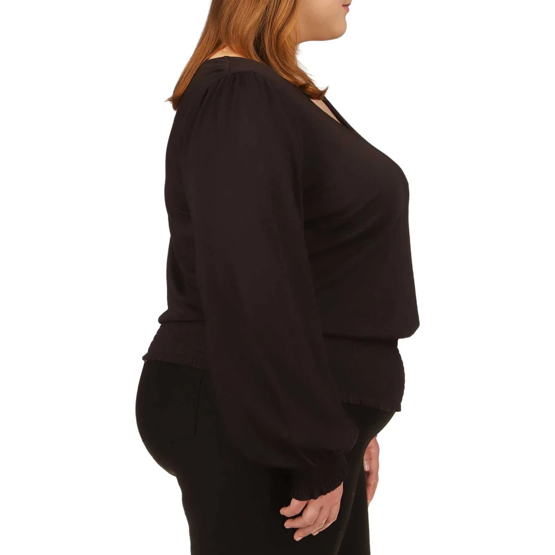 Deals β¨ Michael Kors Plus Size Solid Smocked Top π - Image 4