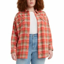 Outlet 😀 Levi's 👩 Women's Plus Size Dylan Relaxed Western 👚 Shirt 🛒