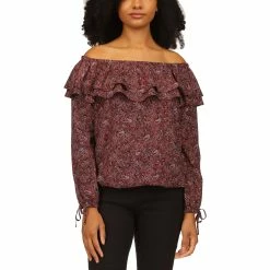 Buy ⭐ Michael Kors Poplin Paisley Ruffle Top 🤩