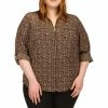 Budget ❤️ Michael Kors Plus Size Multicolor Paisley Lock Zip 👚 Shirt 🎁