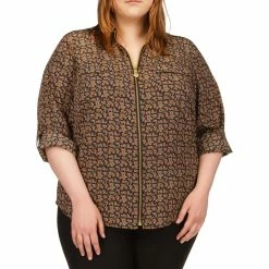 Budget β€οΈ Michael Kors Plus Size Multicolor Paisley Lock Zip π Shirt π
