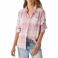 Hot Sale 👍 Lucky Brand Cloud Plaid Boyfriend 👕 Shirt 😉