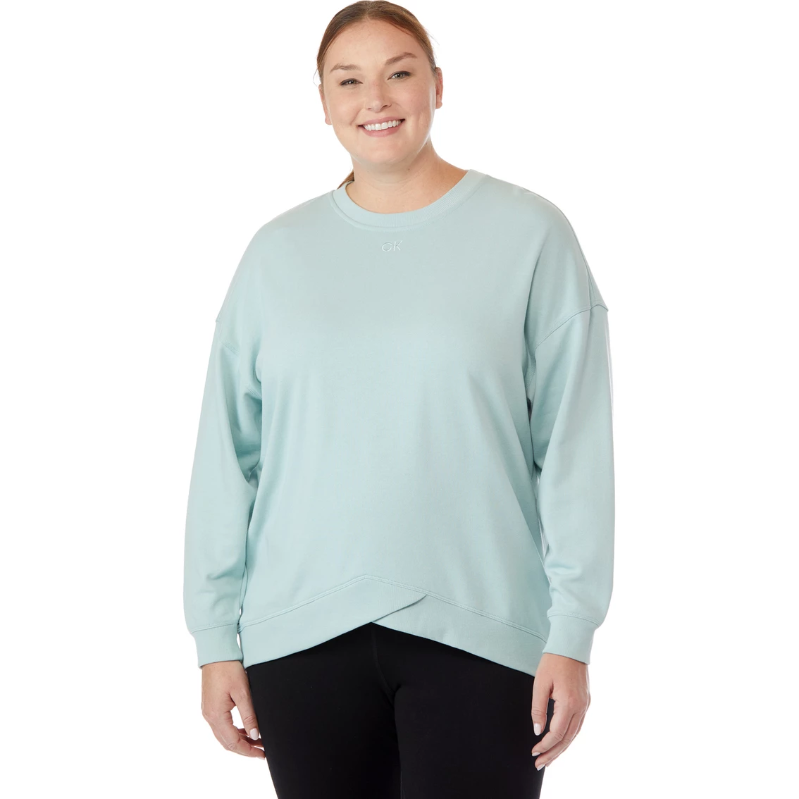 Cheapest π Calvin Klein Performance Plus Size Chevron Hem Drop Shoulder Pullover Top β¨