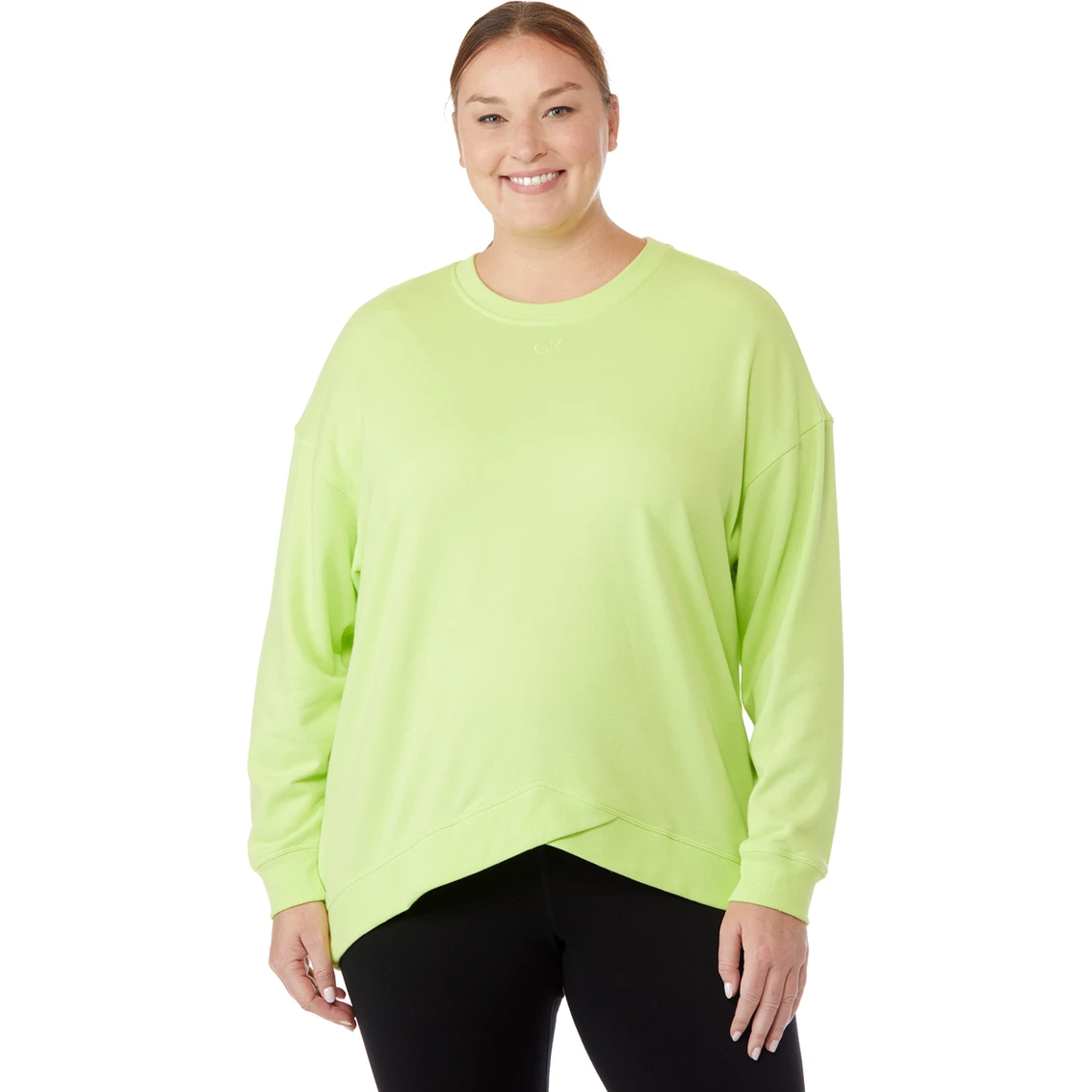 Cheapest π Calvin Klein Performance Plus Size Chevron Hem Drop Shoulder Pullover Top β¨ - Image 4
