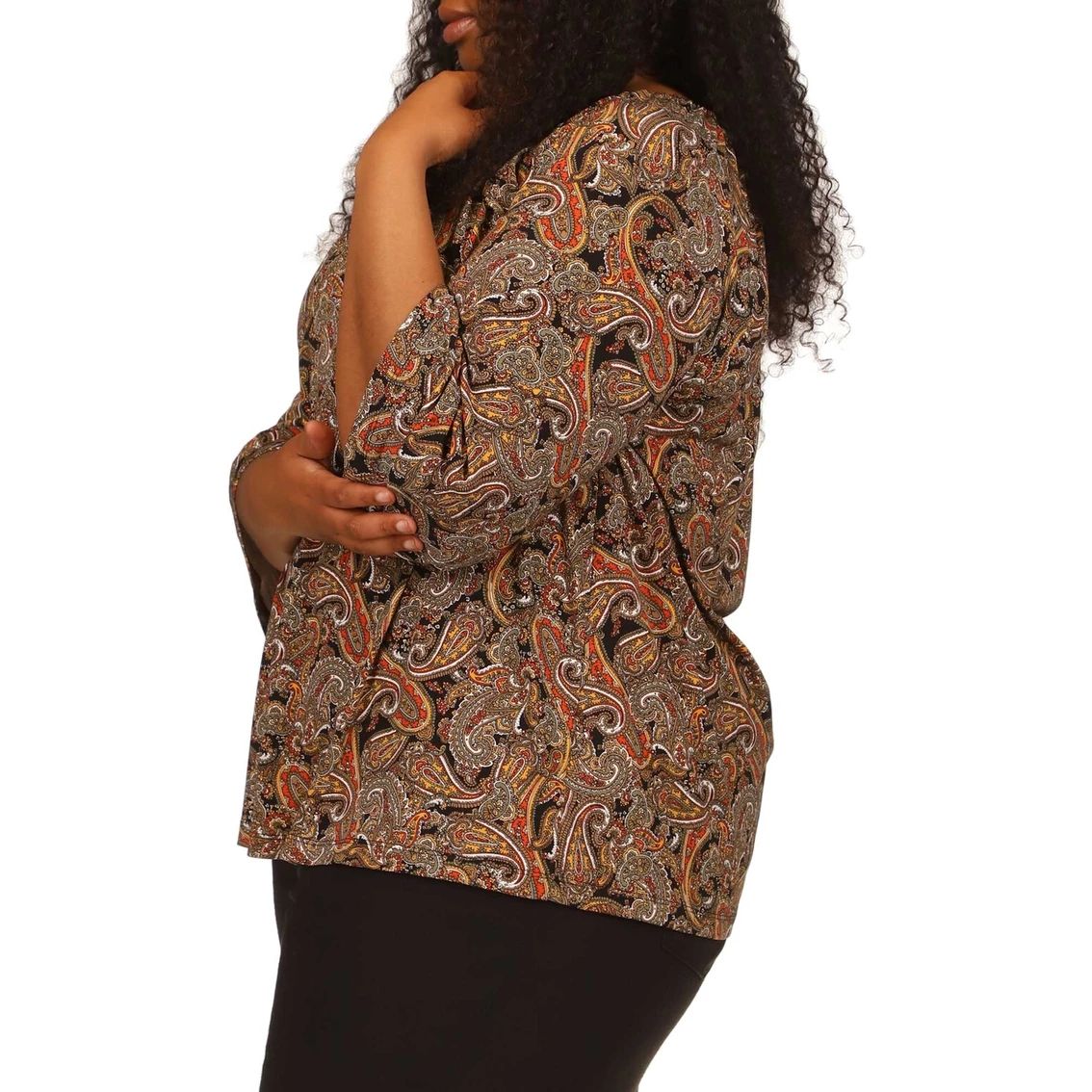 Outlet β€οΈ Michael Kors Plus Size Paisley Keyhole Peasant Top β¨ - Image 4